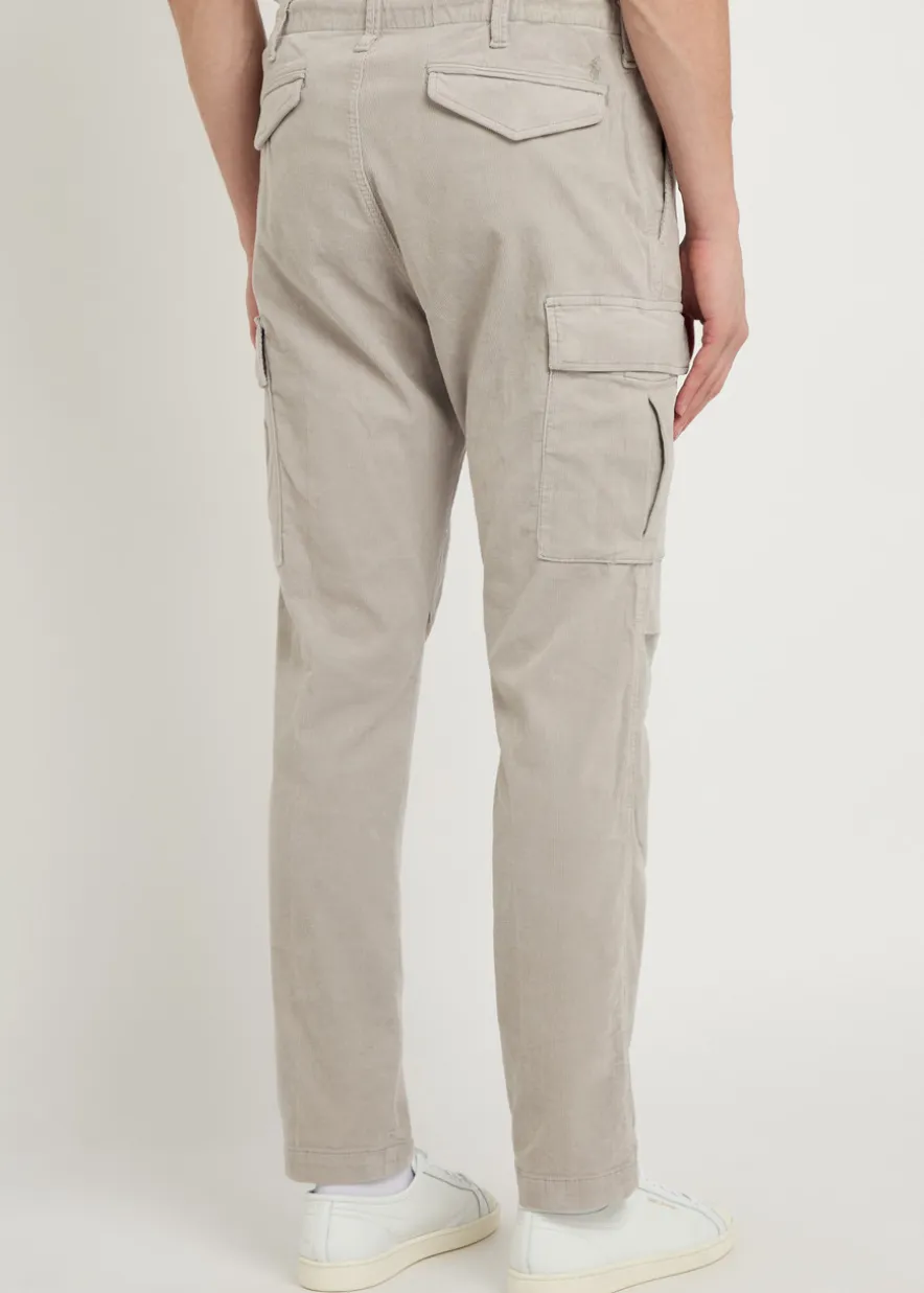 Tapered-leg corduroy cargo trousers