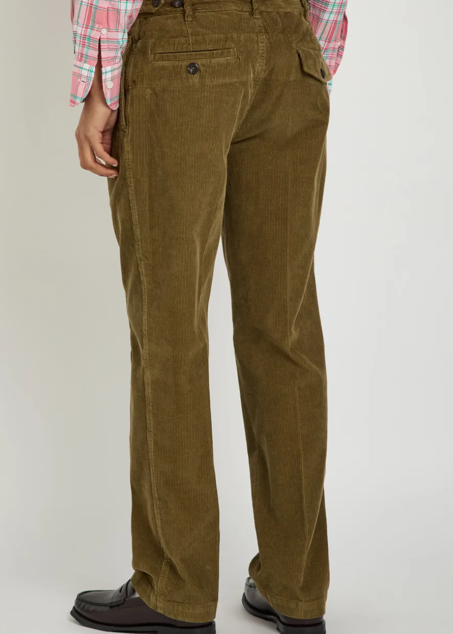 Tapered-leg corduroy trousers