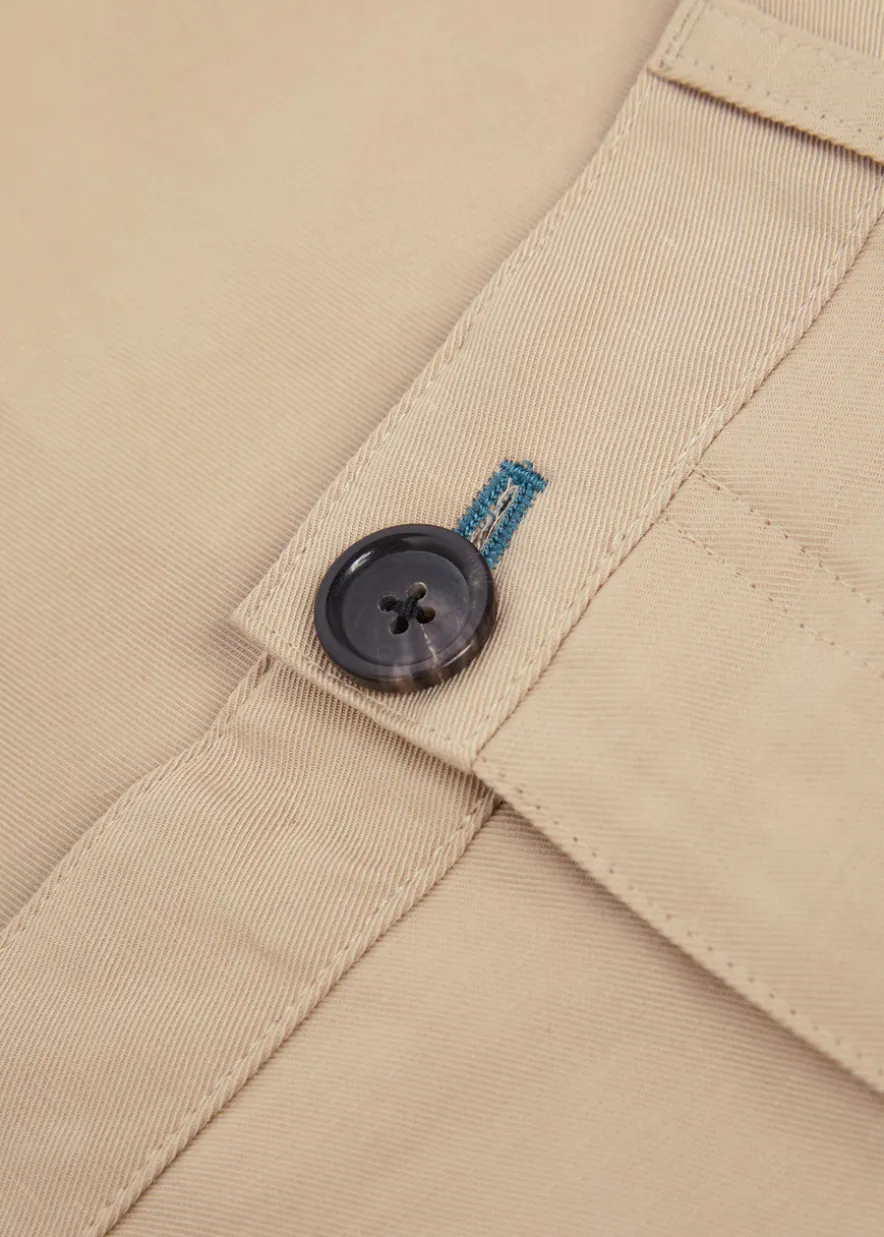 Tapered-leg cotton and linen-blend trousers