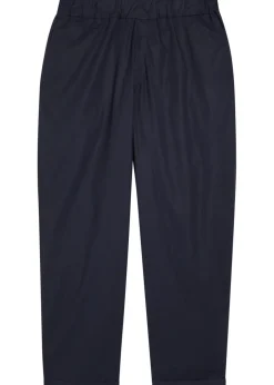 Tapered-leg cotton poplin trousers