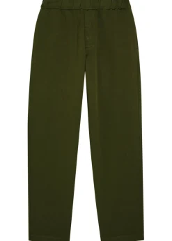 Tapered-leg cotton trousers