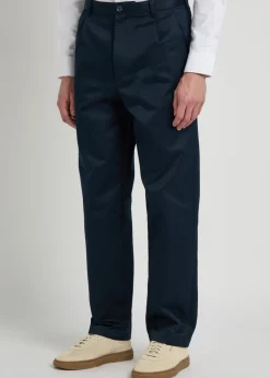 Tapered-leg cotton trousers