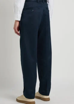 Tapered-leg cotton trousers