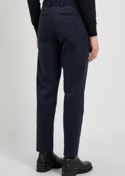 Tapered-leg cotton trousers