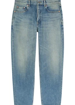 Tapered-leg denim jeans