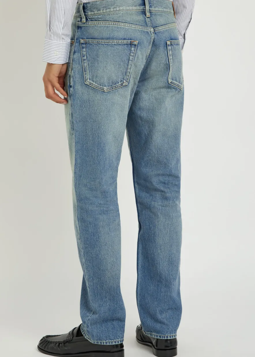 Tapered-leg denim jeans