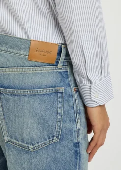Tapered-leg denim jeans