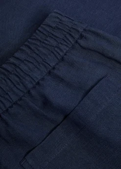 Tapered-leg linen trousers