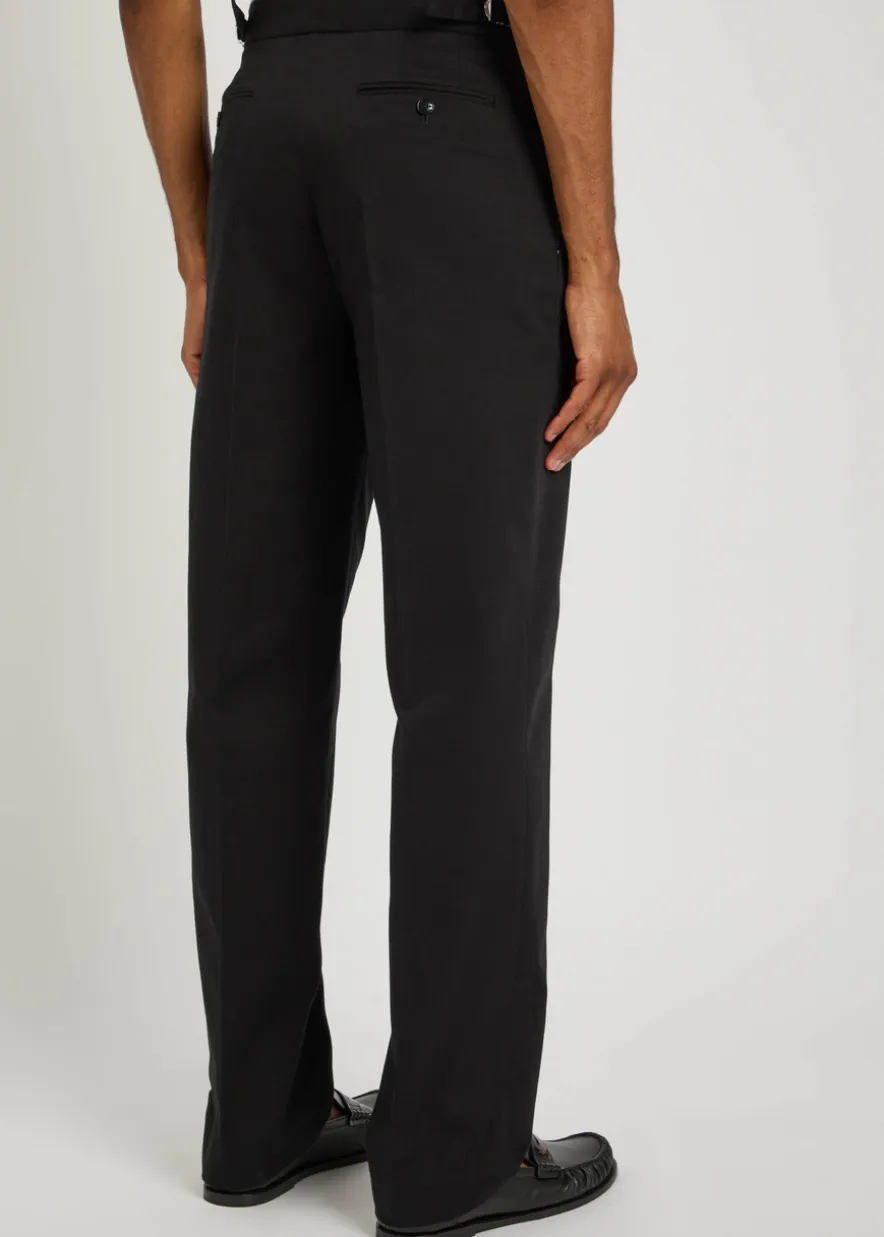 Tapered-leg stretch-cotton chinos