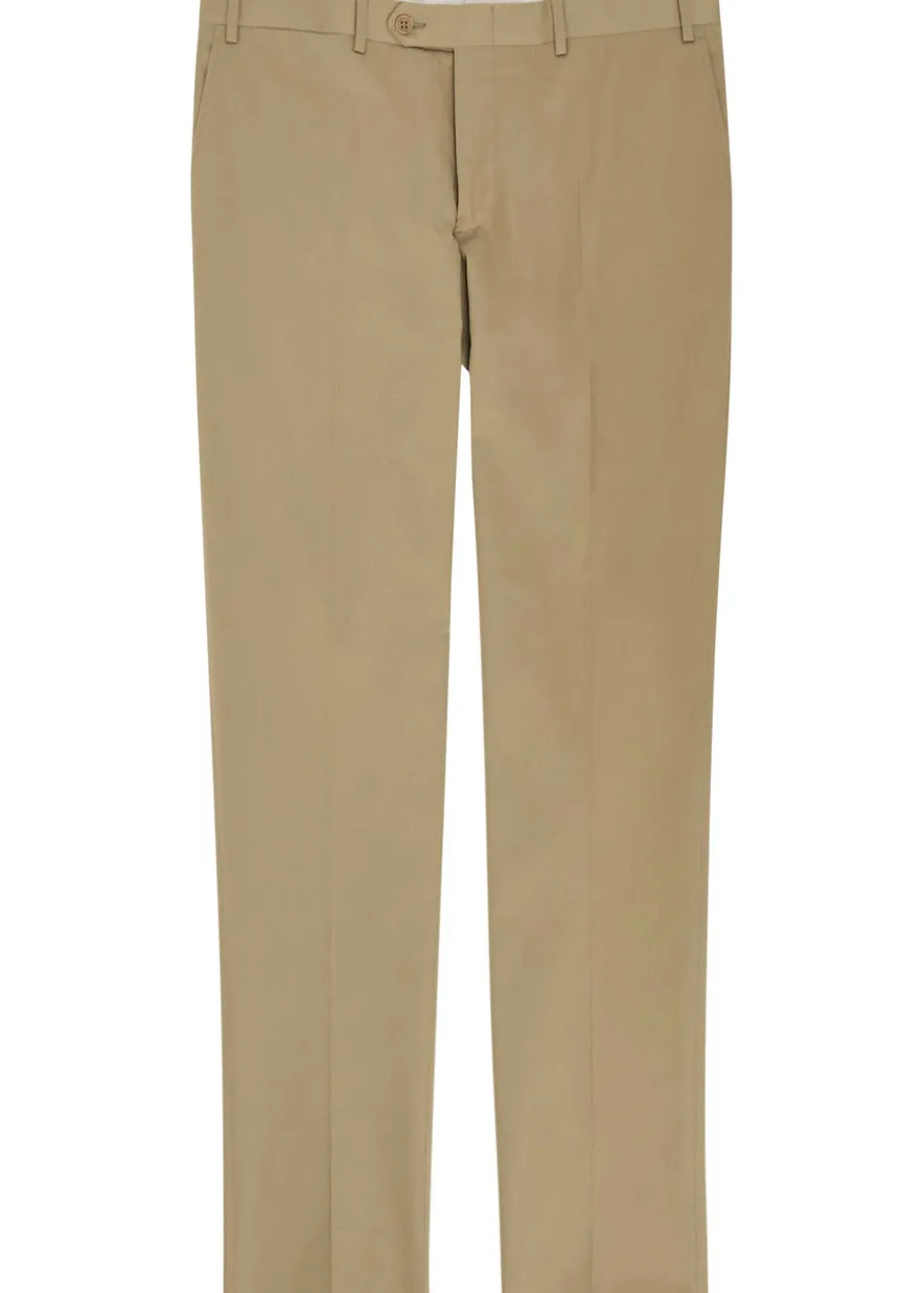Tapered-leg stretch-cotton poplin trousers