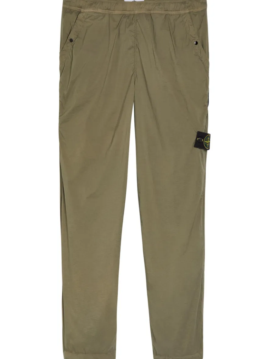 Tapered-leg stretch-nylon trousers