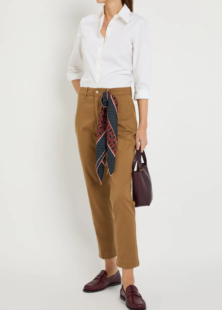 Tapered-leg twill trousers