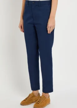 Tapered-leg twill trousers