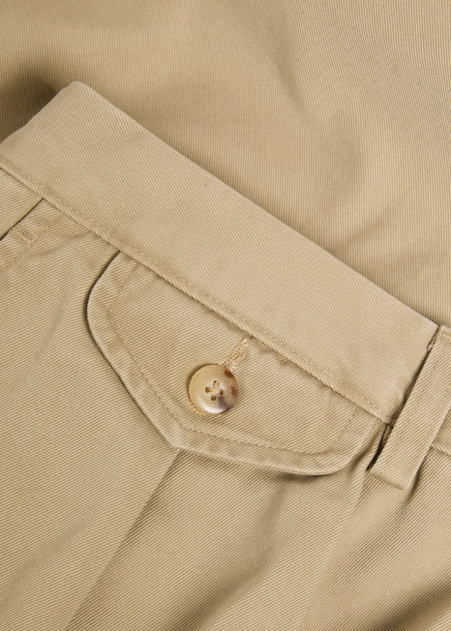 Tapered-leg twill trousers