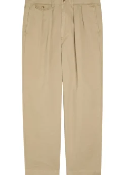 Tapered-leg twill trousers