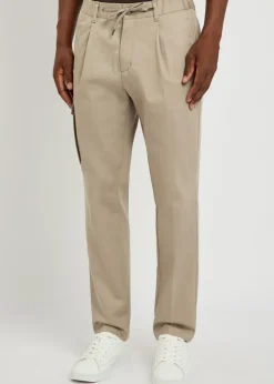 Tapered-leg twill trousers