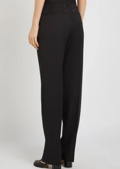 Tapered-leg wool trousers