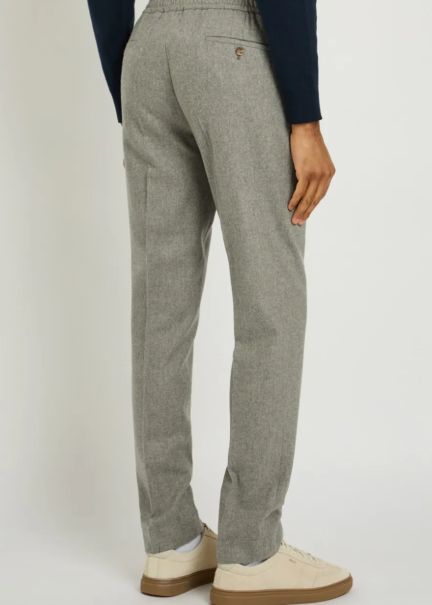 Tapered-leg wool trousers