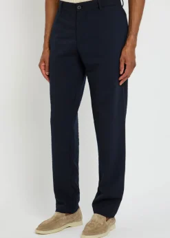 Tapered stretch-wool trousers