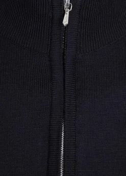 Tapton navy half-zip merino wool jumper