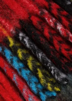 Tartan fringed mohair-blend scarf