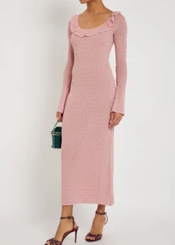 Tawnie fine-knit midi dress