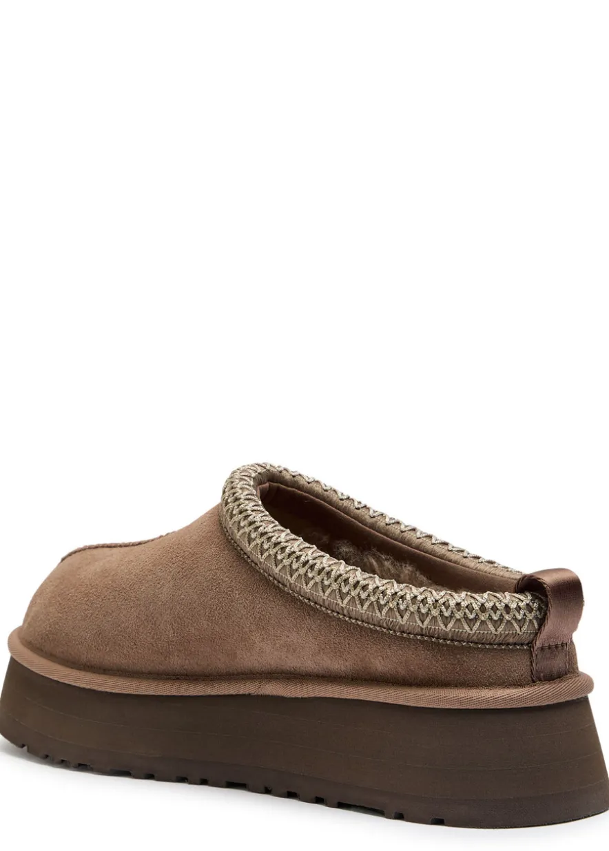 Tazz suede flatform slippers