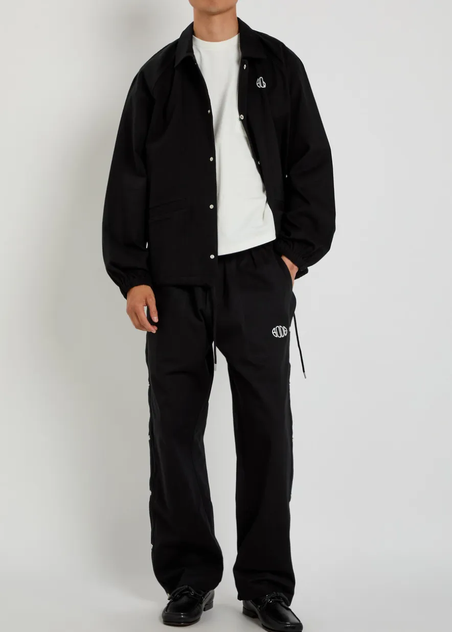 Tear-Away straight-leg twill track pants