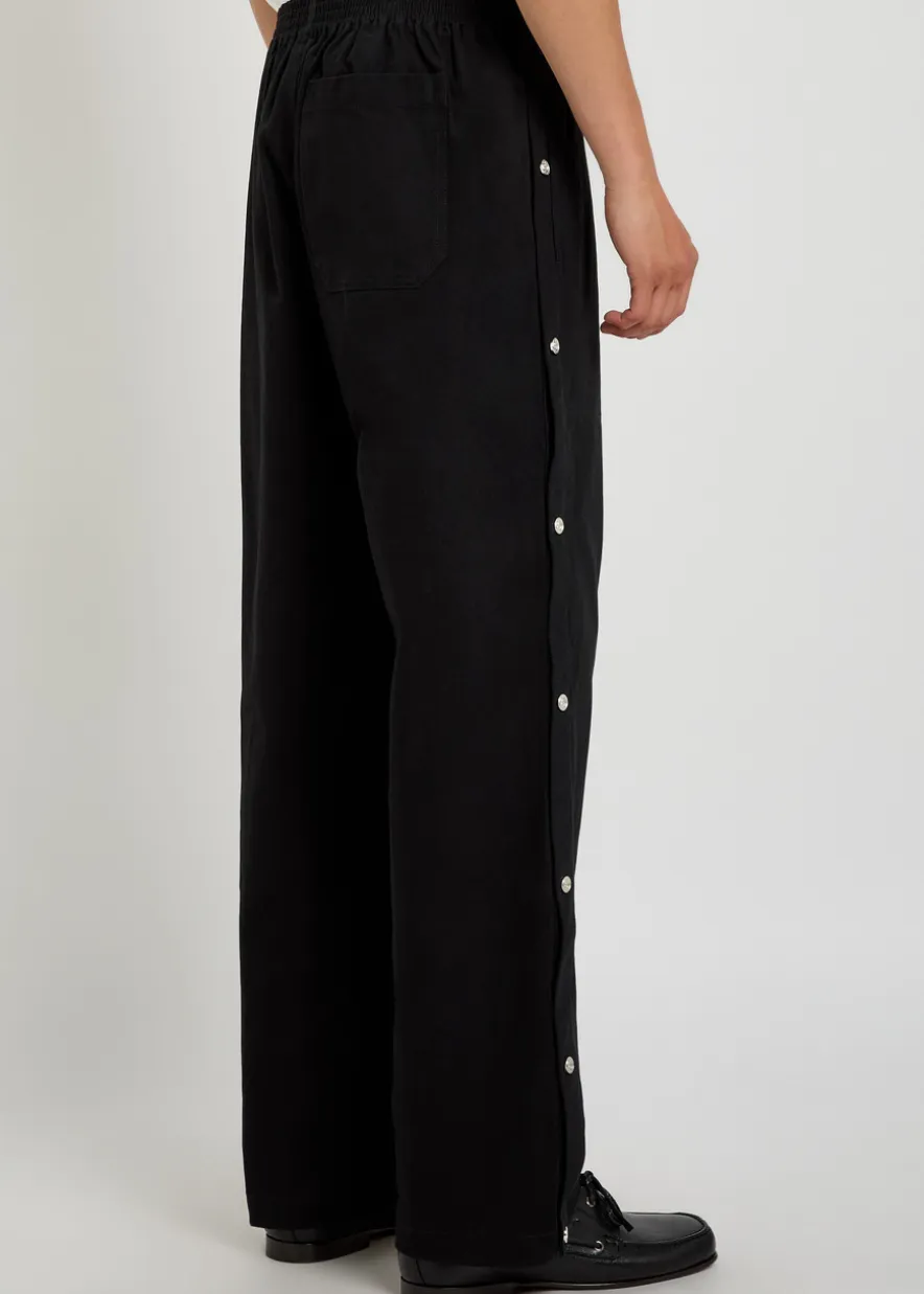 Tear-Away straight-leg twill track pants