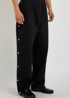 Tear-Away straight-leg twill track pants