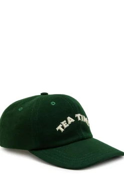 Tea Time appliquéd merino wool cap