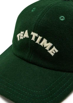 Tea Time appliquéd merino wool cap