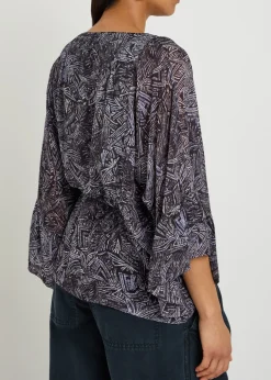 Tekia printed silk blouse