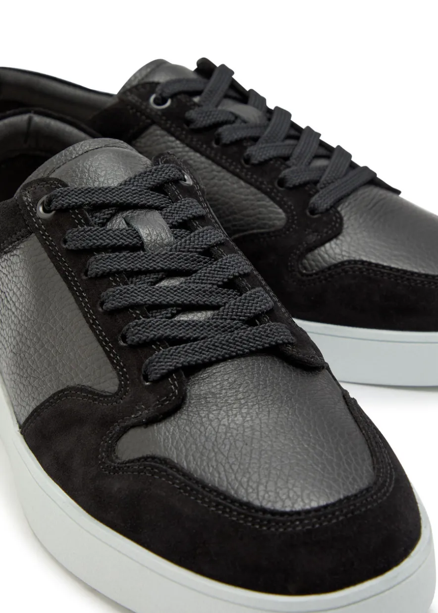 Telier panelled grained leather sneakers