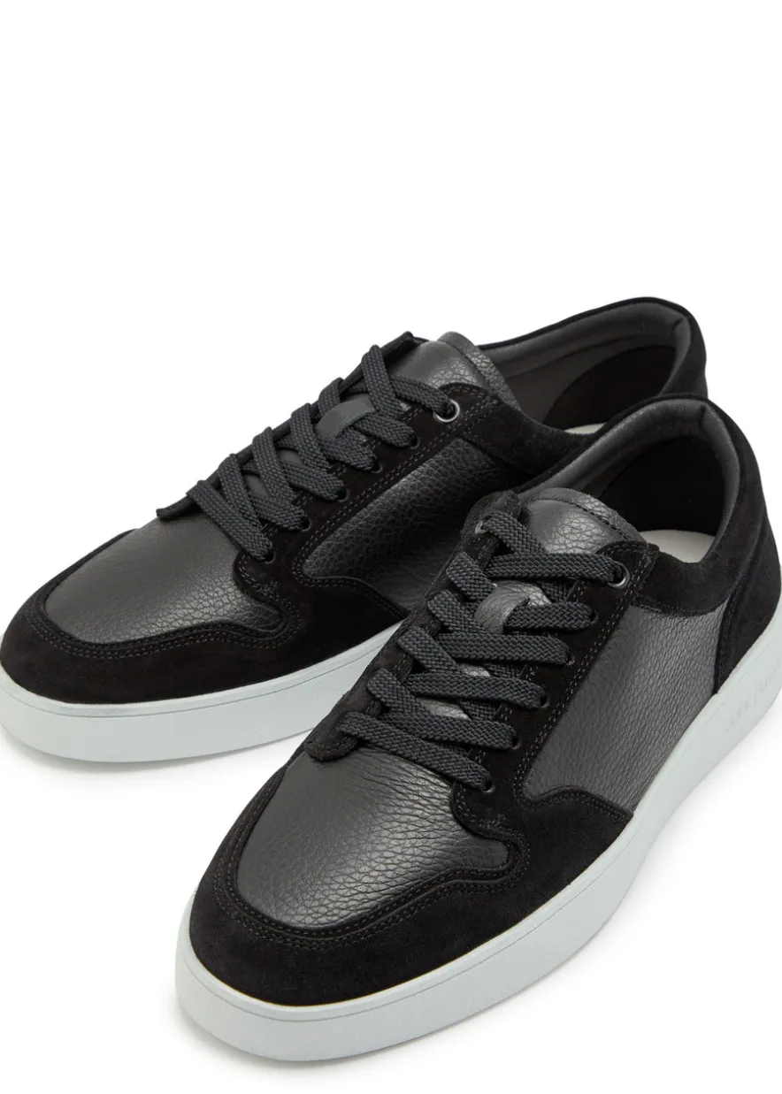Telier panelled grained leather sneakers