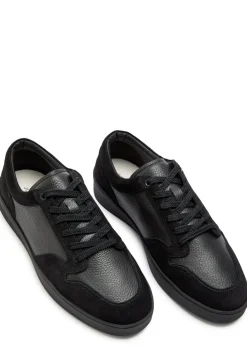 Telier panelled grained leather sneakers