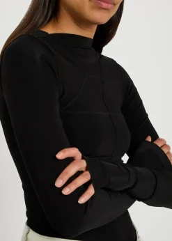 Temple stretch-jersey top