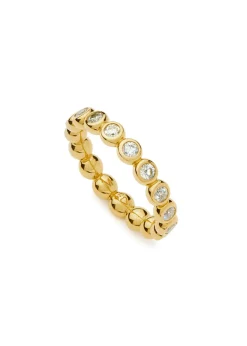 Tennis Eternity 18kt gold vermeil ring