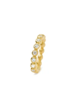 Tennis Eternity 18kt gold vermeil ring