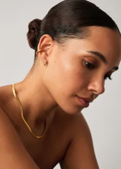 Tennis small 18kt gold vermeil hoop earrings
