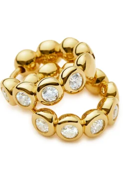 Tennis small 18kt gold vermeil hoop earrings