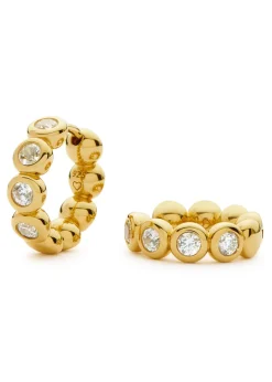 Tennis small 18kt gold vermeil hoop earrings