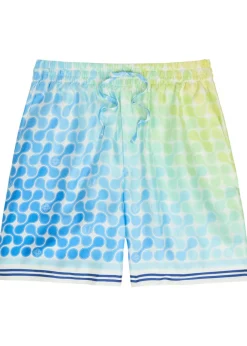 Tennis Tile patterned silk shorts