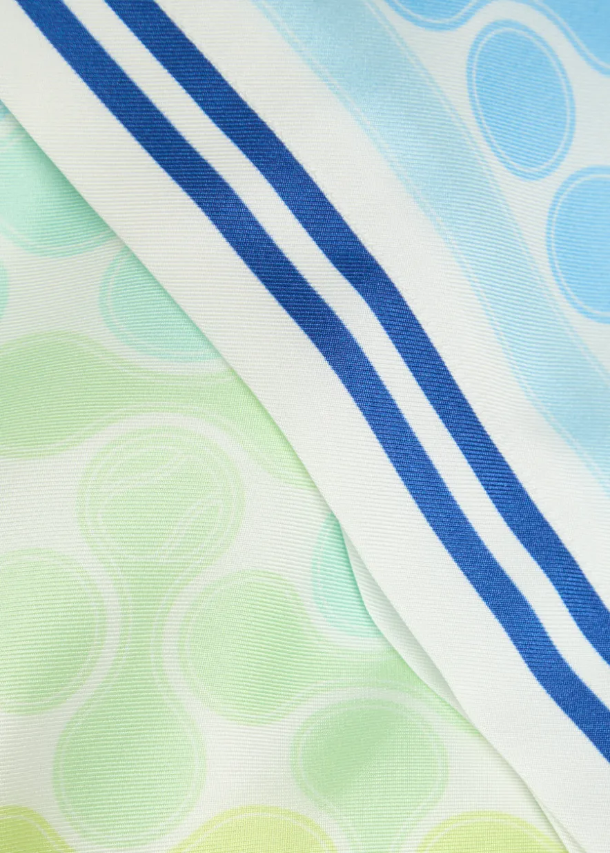 Tennis Tile patterned silk shorts
