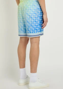 Tennis Tile patterned silk shorts