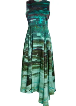 Tera printed silk midi dress