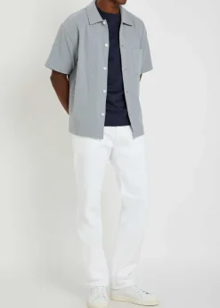 Textured-knit cotton-blend shirt
