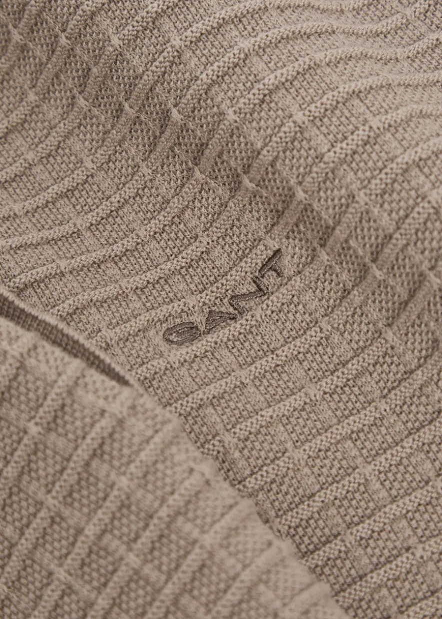 Textured-knit cotton polo shirt