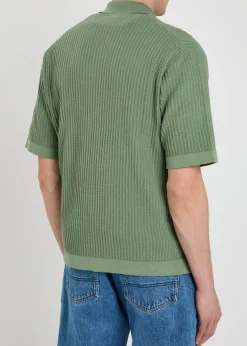 Textured-knit cotton shirt