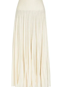 Textured knit midi skirt